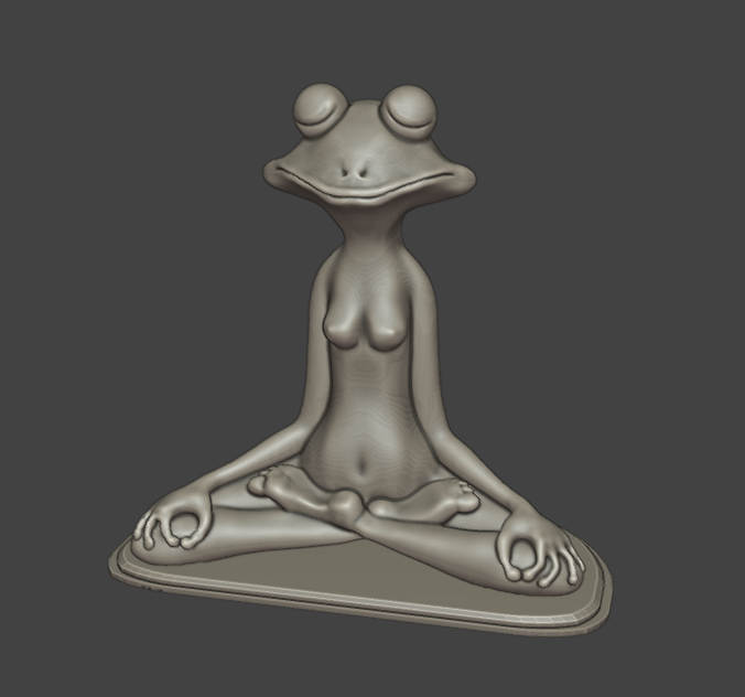 Лягушка йог в позе лотоса (FROG YOGA) — 3D модель (STL | BLEND) — изображение 3